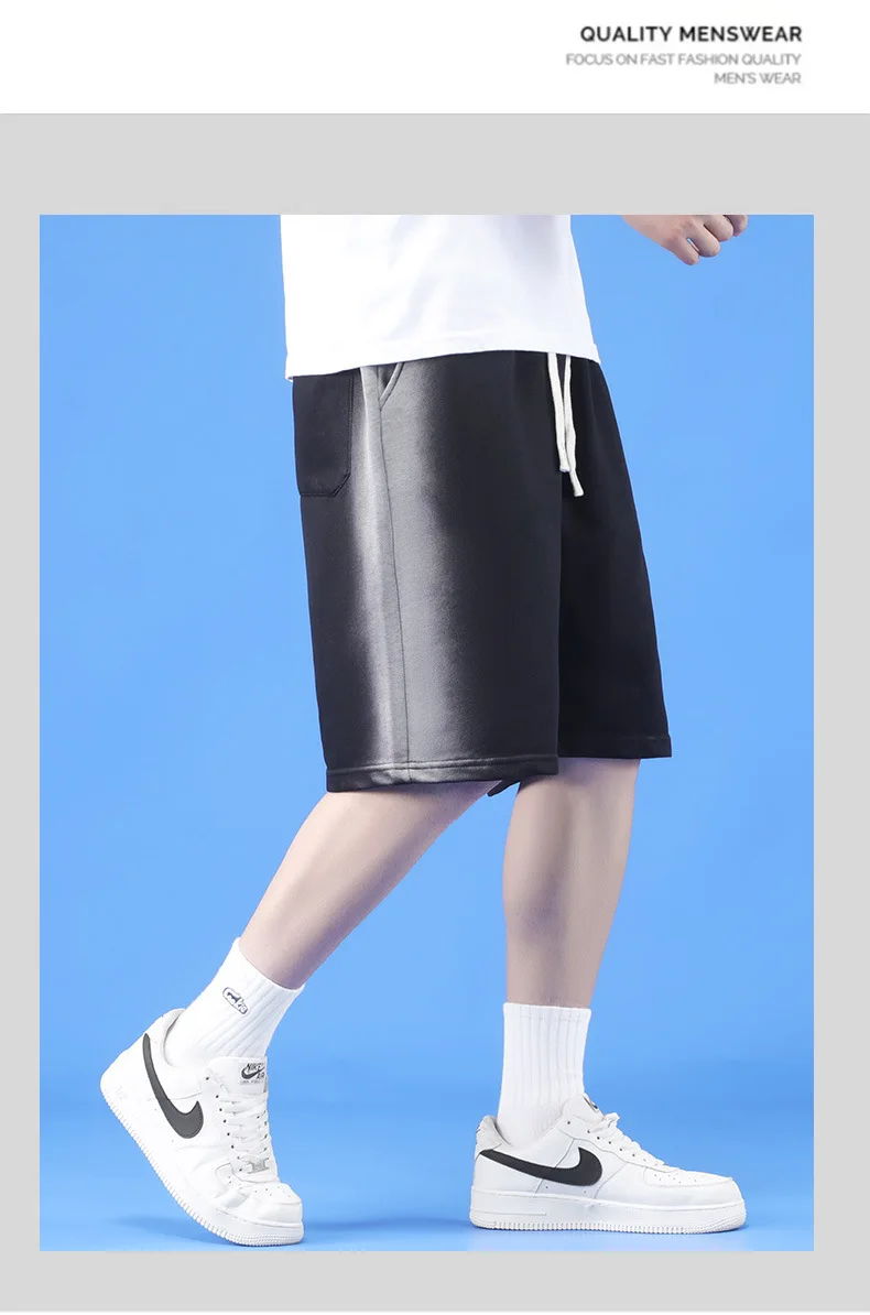 2024 Casual String Shorts for Men Elastic Waist Summer Loose Shorts Terry Gradient Pant Men's Shorts