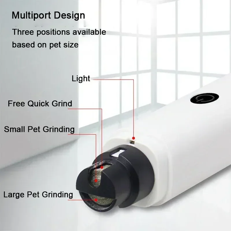 Electric Dog Nail Clippers Grinders Rechargeable USB Charging LED Light Pet Quiet Cat Paws Grooming Supplies