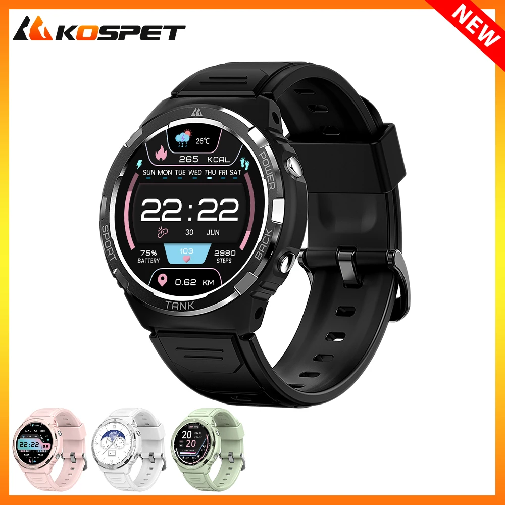 2024 KOSPET 탱크 S1 여성용 스마트 워치, 5ATM IP69K 70 스포츠 모드, 피트니스 활동 트래커, 여성 건강 스..