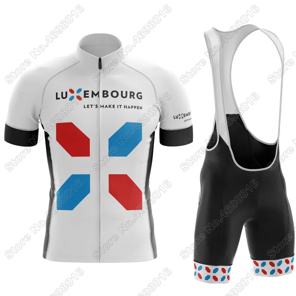 Luxembourg Cycling Jerseys Pro Team Short Sleeve Jersey Set Summer Men Road Bike Clothing MTB Wear Ropa Ciclismo Maillot