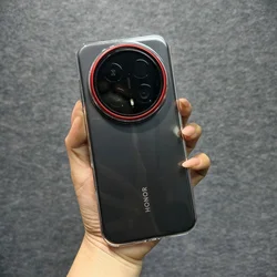 Stylish Red - Ringed Transparent Shockproof PC Cover with Side Anti - Slip Ripples - Honor Magic8 (Transparent)
