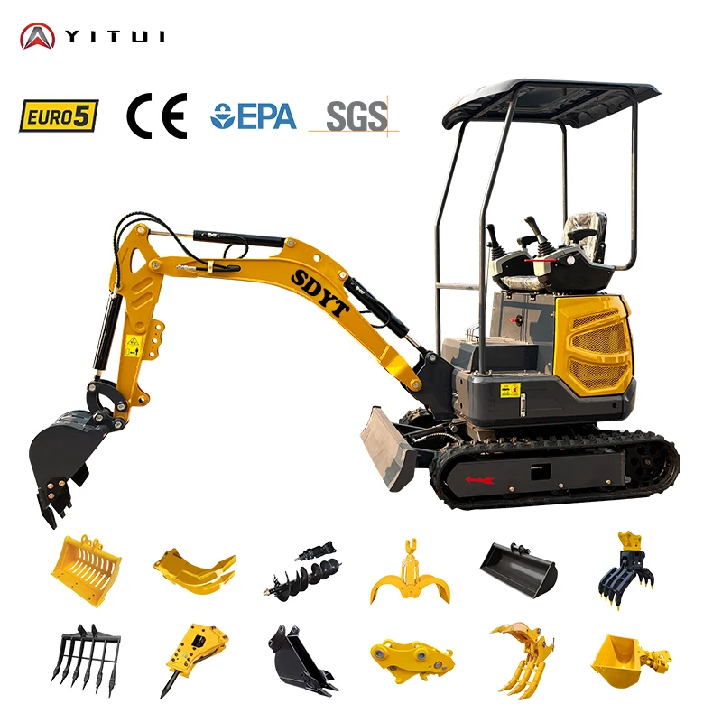 YITUI 1.2 Ton Mini Excavator, Factory Direct Sale, CE EPA Euro 5, Fast Delivery, Multi Scenario Use, Customized Model