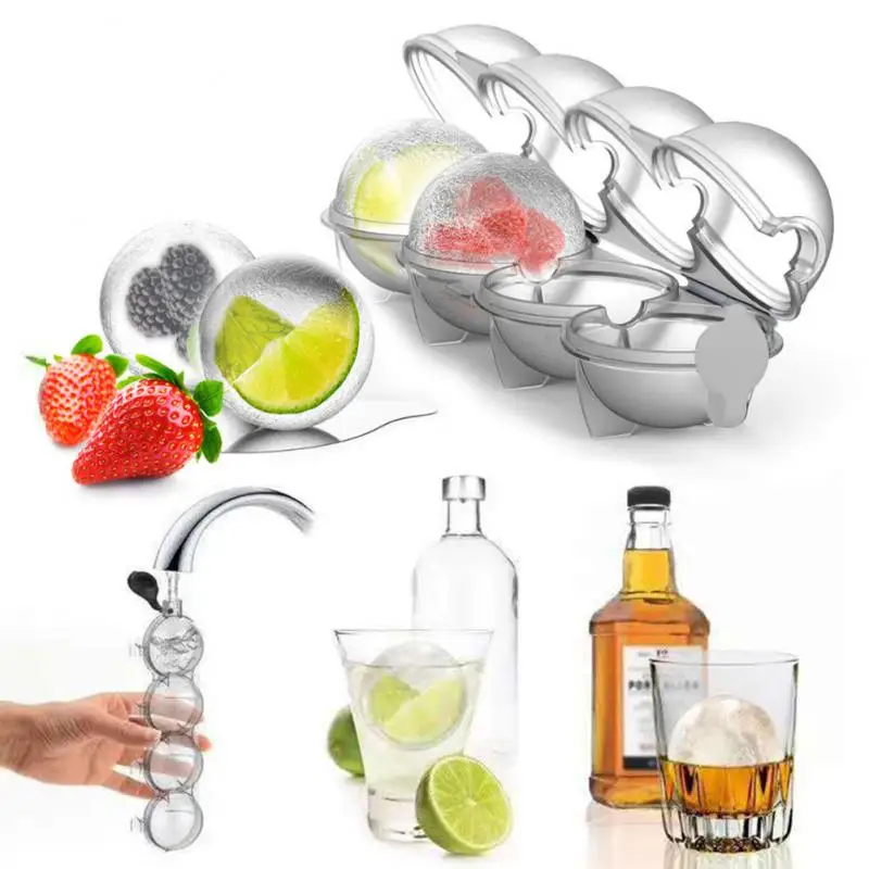 Description Picture 3 of itemFour Hole Ice Hockey Model Whiskey Vodka Circular Ice Box Four Connected Circular Ice Hockey Mold ice Making Tool