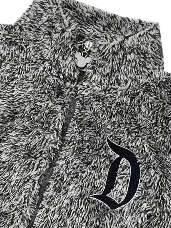 Soft Comfortable Couples Hoodie Jaet Zipper Print Warmth Polyester Fiber Long Sve ort Sle Commute Winter Coat