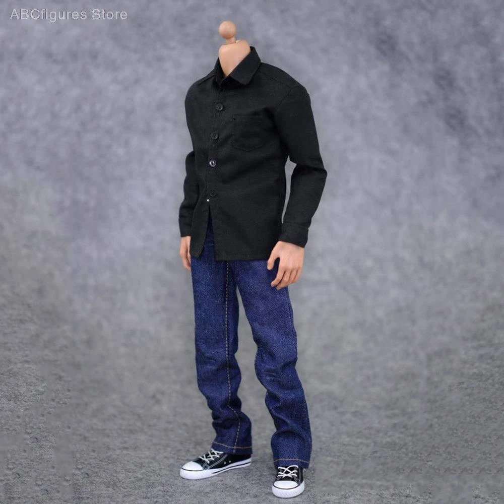 segment Missie Besmettelijk WOW 1/6 Male Zwart Shirt & Jeans Pak Soldaat Mannelijke Kleding Soldier  Clothes Set Fit 12" Action Figure Doll Black|Action Figures| - AliExpress