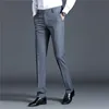 Suit Pants Men Straight Smart Casual Dress Pants Mens Solid Color Slim Elastic Formal Suit Trousers Four Seasons Mens Clothing 1