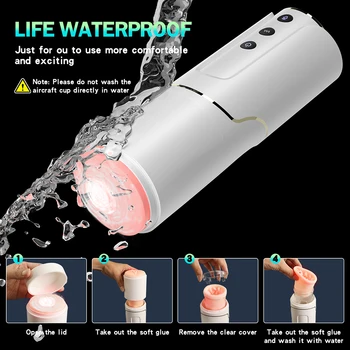 Masturbators for Men Automatic Sucking Telescopic Rotating Male Masturbator Cup Real Vagina Pocket Pussy Blowjob Machine Sex Toy 5