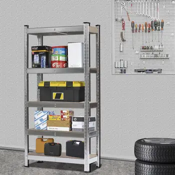 5 Tier Laminated Metal Shelving Unit Adjustable Garage Storage Utility Rack Shelves Organization Shelf For Kitchen Warehouse 4