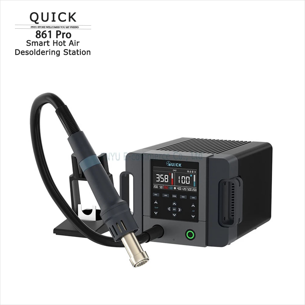 

QUICK 861 Pro Smart Hot Air Desoldering Station BGA SMD Rework Station Voice Control Smart PID Heat Gun Desoldering Repair Tool