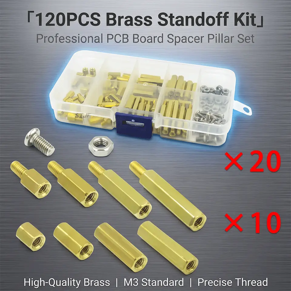120pcs M3 Male Female Brass Hex Column Standoffs PCB Board Spacer Pillar with M3 Screw Nut for Electronic Components image 2