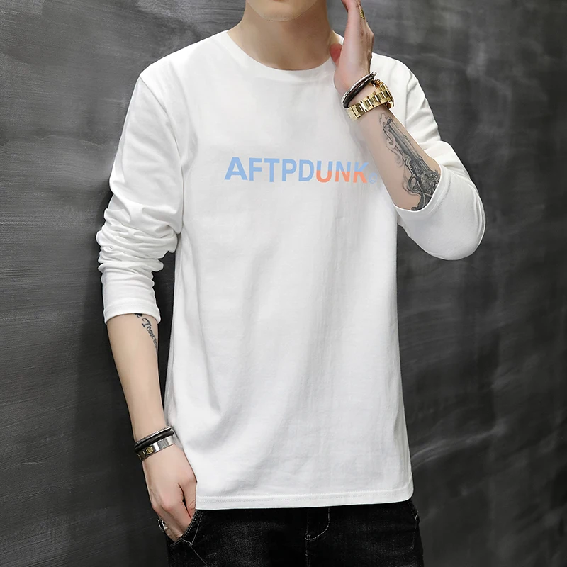

sweater pure cotton 2021 autumn winter long sleeve sweater t-shirt men's and women's fashion trend brand loose T-shirt bottoming