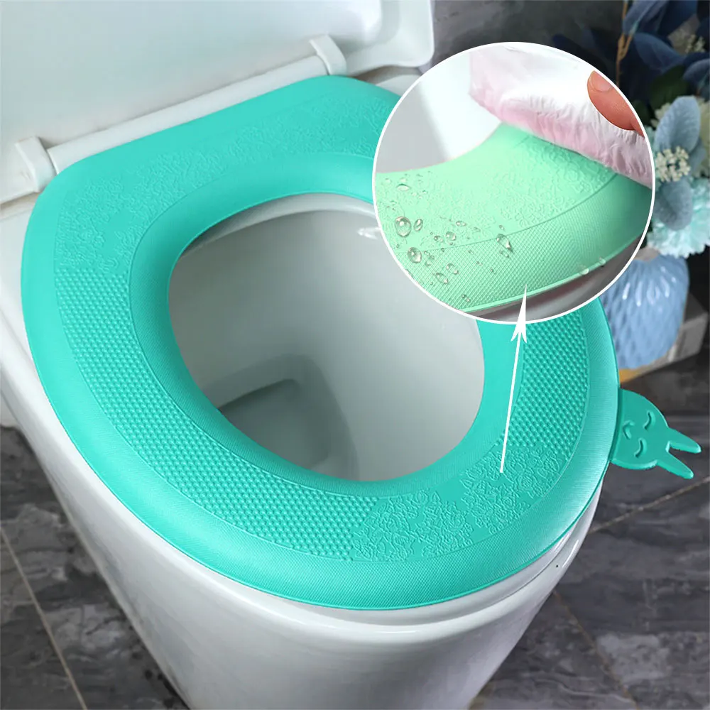 Washable Pad Toilet Seat Cover Bathroom Toilet Seat Cover Accessory