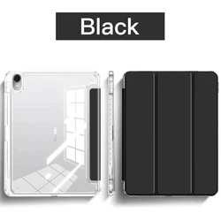 Tri - Fold Stand Case with Transparent Back and Pencil Holder - iPad(A16)  11th 2025 (Black)