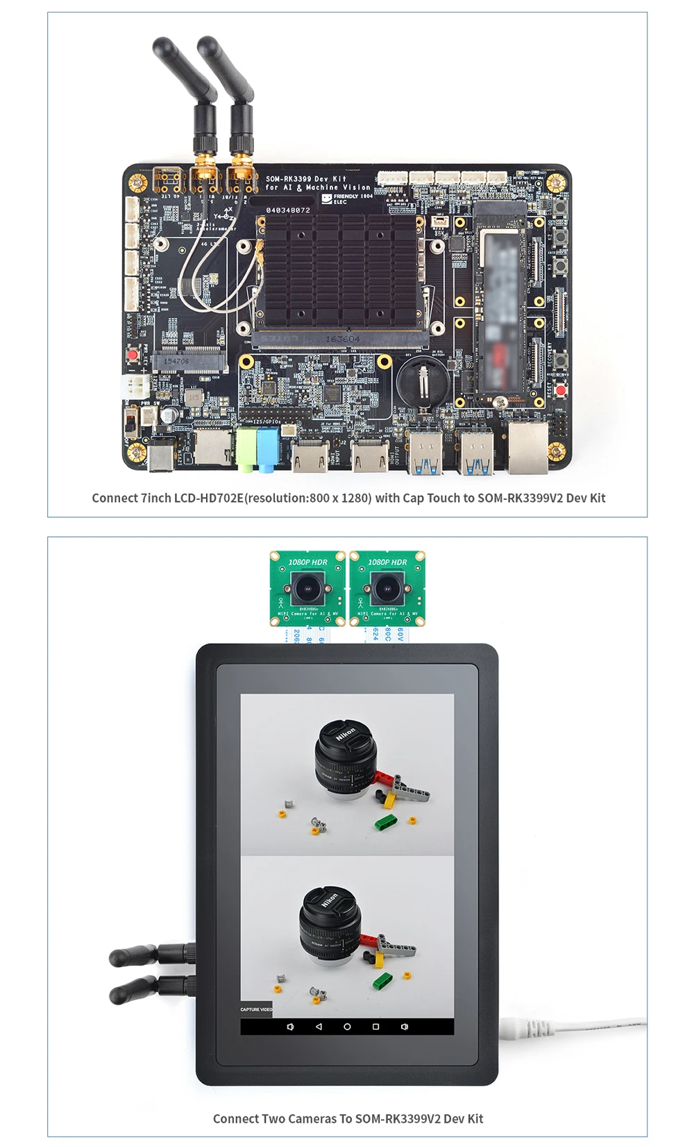 SOM-RK3399V2 Dev Kit Rockchip RK3399 Computer Module w/5G & 2.4G WiFi 4GB LPDDR4