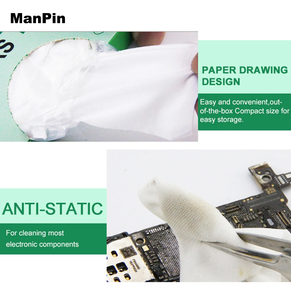 מגבוני ניקוי לחדר נקי מסך אלקטרוניקה הסרת אבק אנטי סטטי תצוגת מחשב מצלמה עדשת טלפון תיקון כלים