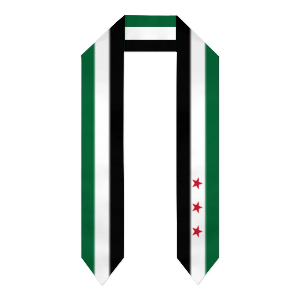 

Плотная повязка на выпускной с сирийским флагом, палантин, шарф, двусторонний, палантин для учеников на выпускной, класс 2024
