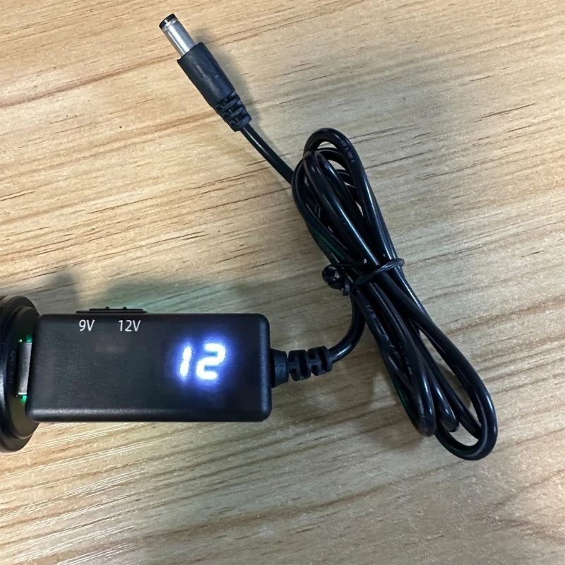 디지털 디스플레이 5V 입력 9V/12V 출력 Dropship을 갖춘 USB-DC5521 전원 공급 장치 케이블