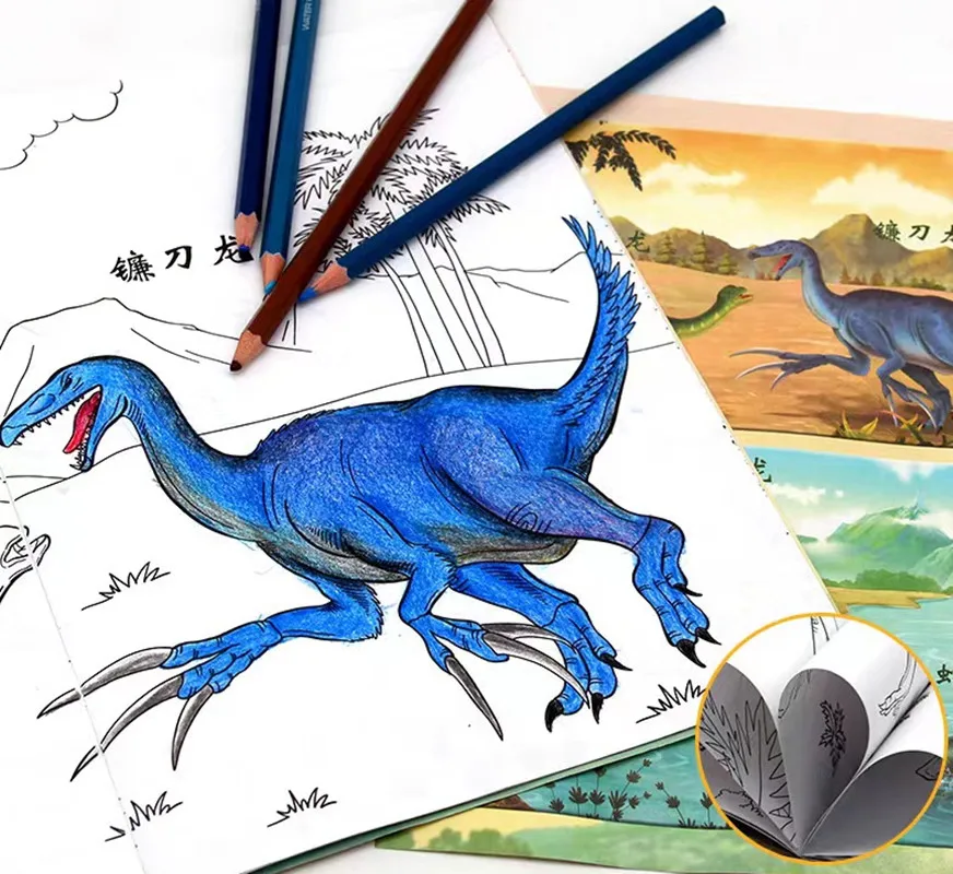 Desenhos de dino para colorir. páginas de livros de colorir de animais para  adultos.