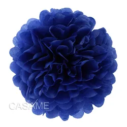 Set of 5 Colorful Tissue Paper Pom Poms for Party and Event Decor (Dark blue)