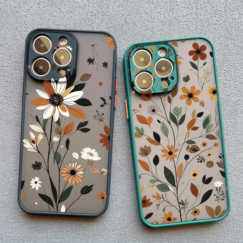 Winterliche Äste, Blätter und Blumen Handyhülle für iPhone 17 16 15 14 Plus Pro Max 13 12 Mini 11 Pro Max X XS XR Stoßfeste Schutzhülle – Detail 10