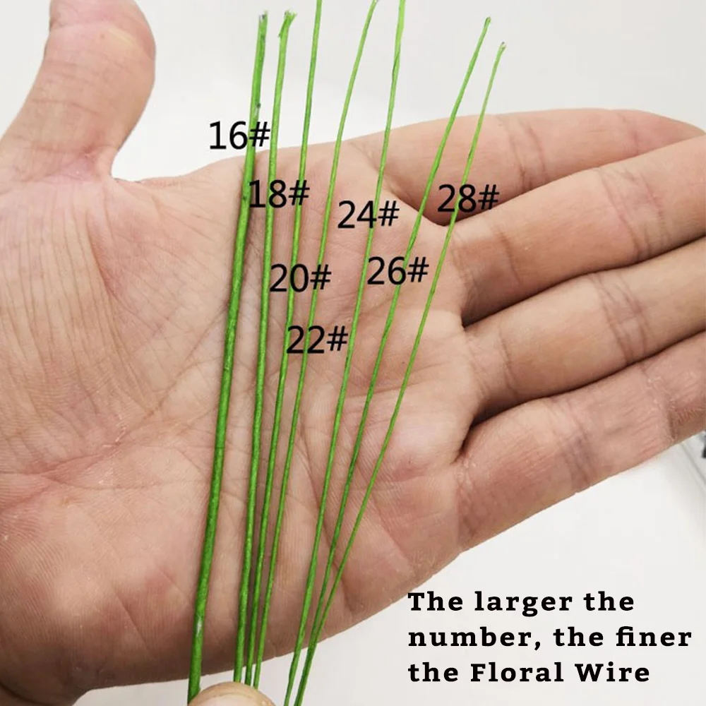 100PCS/Set #20 #26 Paper Floral Wire 40cm Long for DIY Nylon Stocking Flower Branche Making