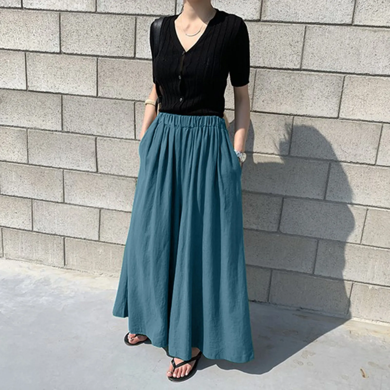 

Женские брюки с эластичным поясом, повседневные джоггеры, штаны для йоги, брюки с широкими штанинами и карманами, укороченные брюки, деловые повседневные женские брюки, 2024