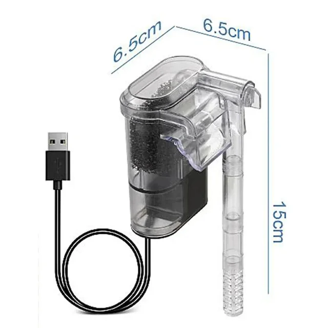 Wall Filter Fish Tank Waterfall Filter USB Cleaning Circulation Water Pump External Hanging Filter Water Pump Submersible Oxygen 2