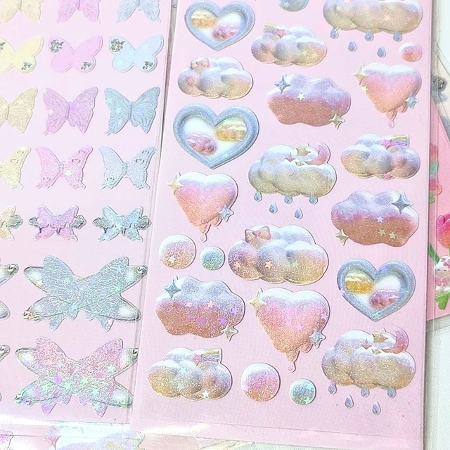 8pcs Kawaii Rabbit Love Heart Photocard Stickers Kpop Decorative