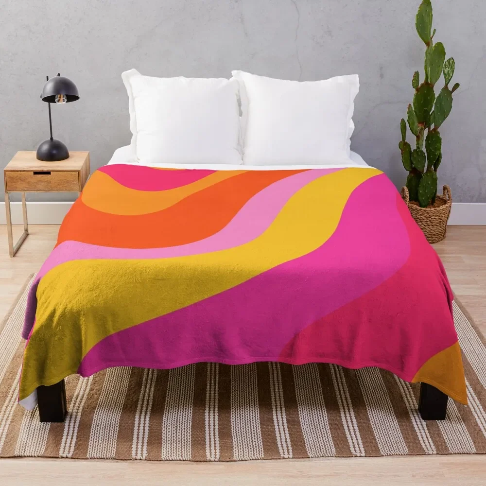 

Ретро 70s розовое и оранжевое одеяло для дивана Красивые гигантские одеяла для дивана