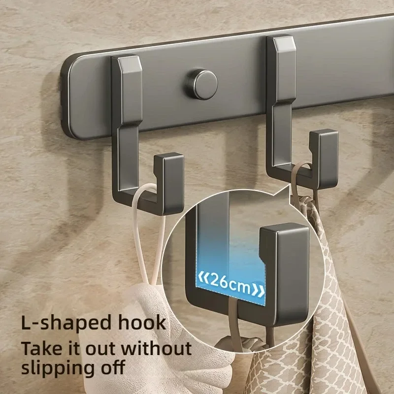 3 To 7 Hooks Metal Hooks Holder Aluminum Key Coat Clothes Door Holder Rack Hook Wall Mounted Hanger