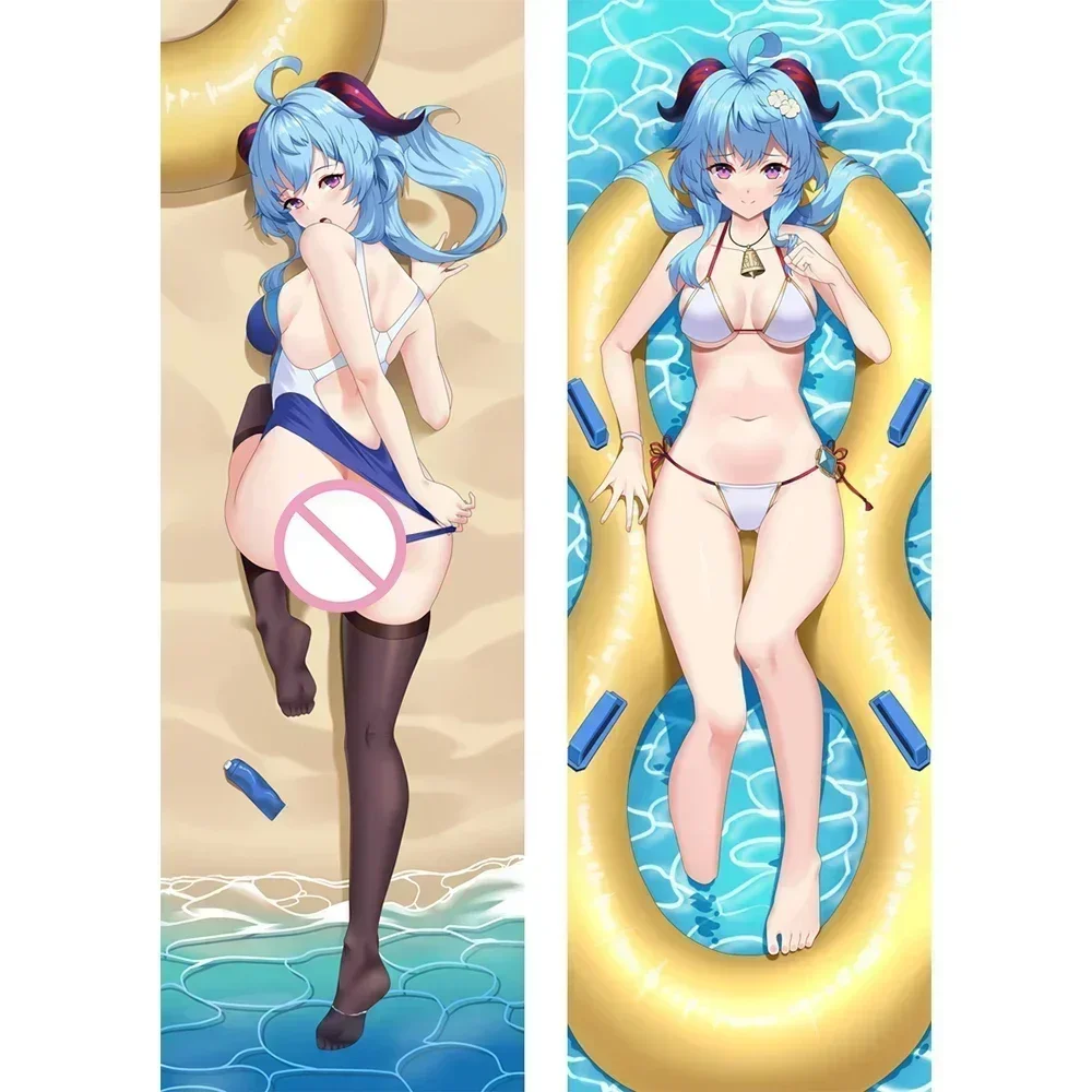 

Аниме Подушка Genshin Impact Ganyu Dakimakura Чехол Waifu Body двухсторонняя персиковая кожа декоративная подушка