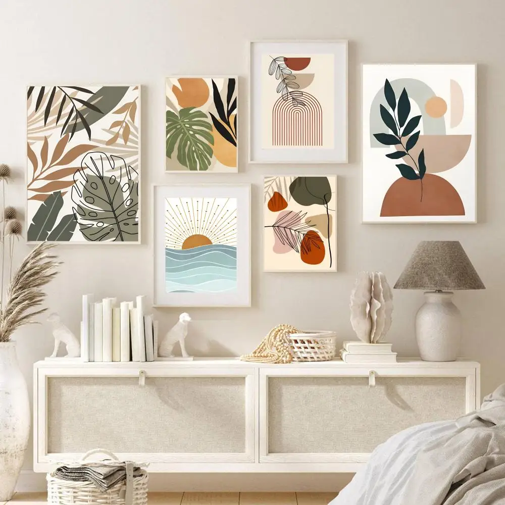 

Sun Leaves Lines Rainbow Geometry Abstract Poster Self-adhesive Art Poster Whitepaper Prints Posters Artwork Art Wall Painting