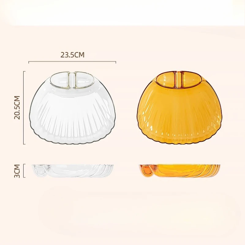 Dumpling Plate with Vinegar Plate for Household Creative Dumpling for High-value Special Divide Shell Dish Food