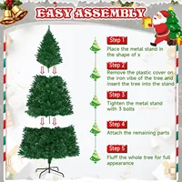 LEVELEVE Premium Pre-Lit 6FT Classic Artificial Holiday Christmas Tree w/1,000 Branch Tips,250 LED Lights for Home 5