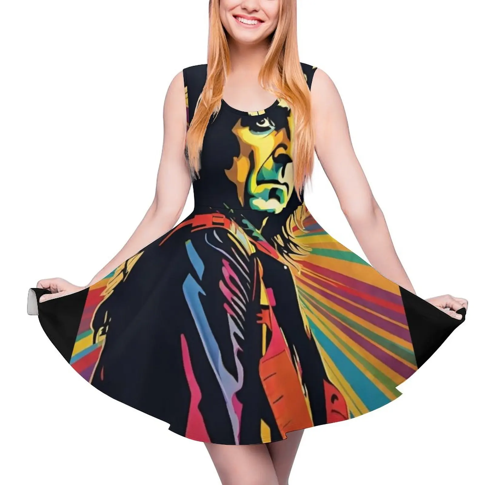 

Alice Cooper Round Neck Dress festival outfit women Aesthetic clothing elegant dresses plus sizes dresses for woman 2024