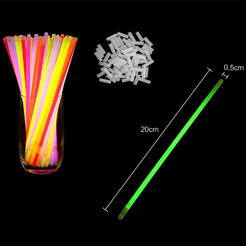Glow Sticks Glow in the Dark Bracelet Glow Light 50/100Pcs Glow Stick Fluorescent Stick Neon Necklace Bracelets Party Light For Wedd Festive Concert Party Glow