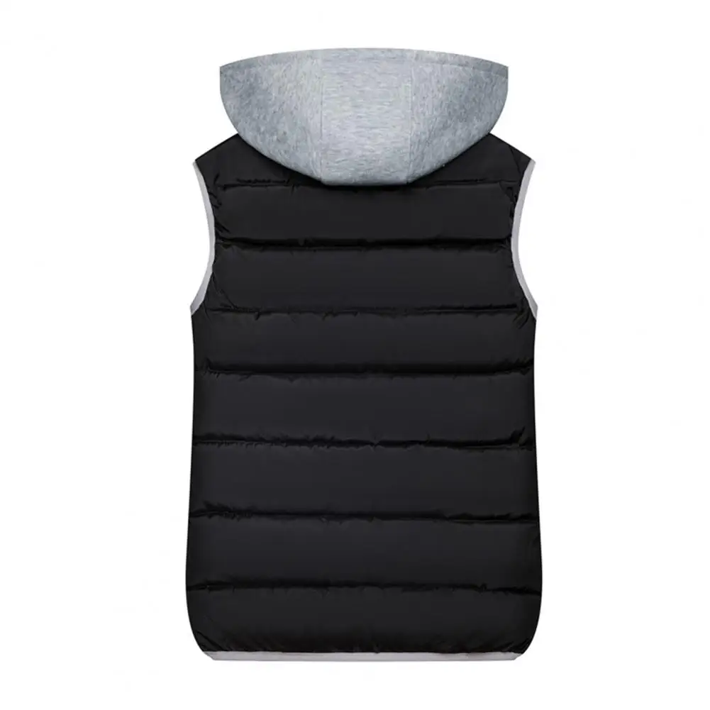 

Women Waterproof Down Vest Women Vest Stylish Women's Winter Vest Coat Hooded Color Matching Zipper Closure Warm Windproof
