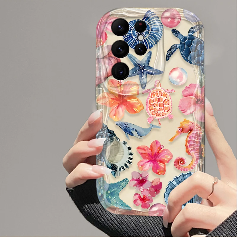 Ocean Animals Turtle and Shark 3D Protective Phone Case
