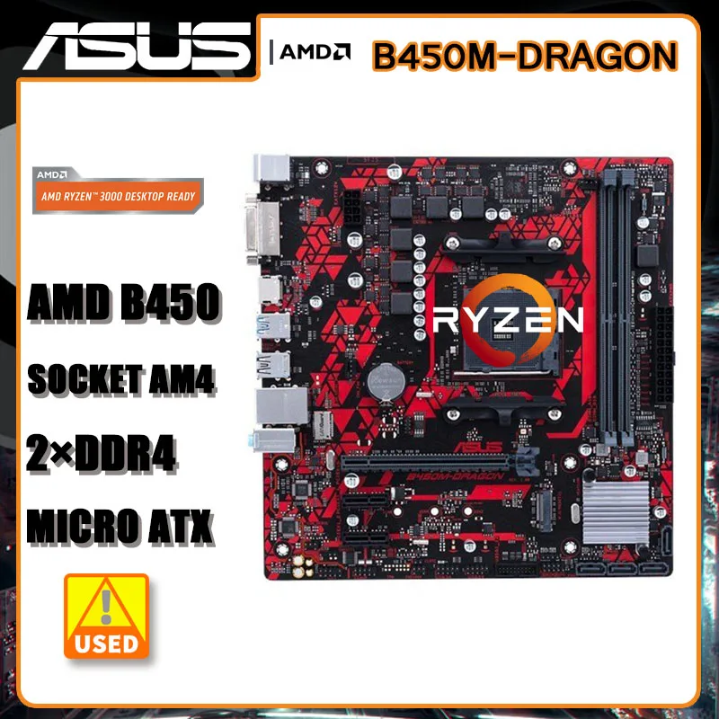B450 Motherboard Asus B450mdragon Motherboard Am4 2×ddr4 64gb Pcie 3.