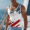 3D Printed America Flag Tank Tops For Man Simple Colorful Pattern Tees Summer Casual Vest Oversized Sports Street Tank Top