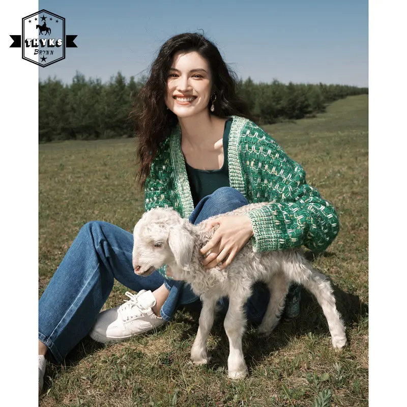 

2022 New Knitted Cardigan Women Two Piece Set Harajuku Fashion Loose Retro Sweater Women's Coats Autumn Cardigan with Vest Tops