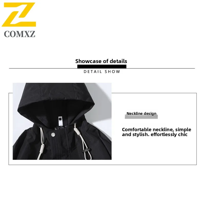 COMXZ Spring Autumn New Jacket Coat Men Student Streetwear Fashion Hong Kong Style High Quality Windbreaker Waterproof Windproof
