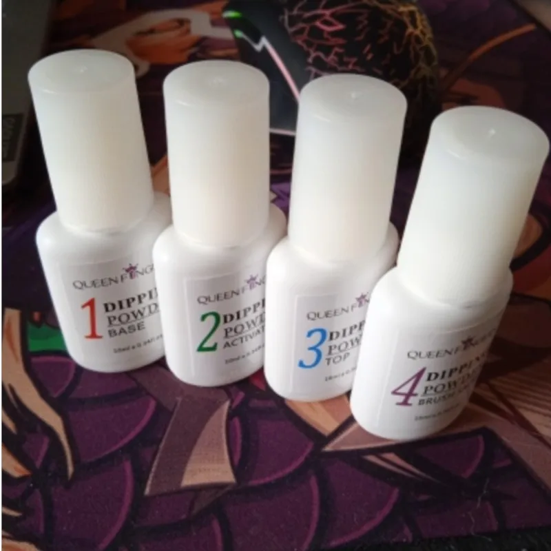 Nail powder nail acrylic liquid acrylic nail powder nail kit nail tools 10ml Dipping Nails Powder System Liquid Kits Base/Top/Activator/Brush Saver Natural Dry Without Lamp Cure Dip Multi-Use Liquid &