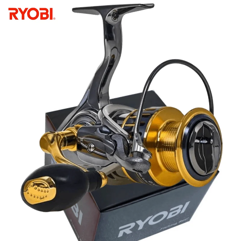 RYOBI 신상 올 메탈 낚시 릴, 최대 드래그 파워 스피닝 휠, 낚시 코일, 얕은 스풀, 모든 물에 적합, 25kg