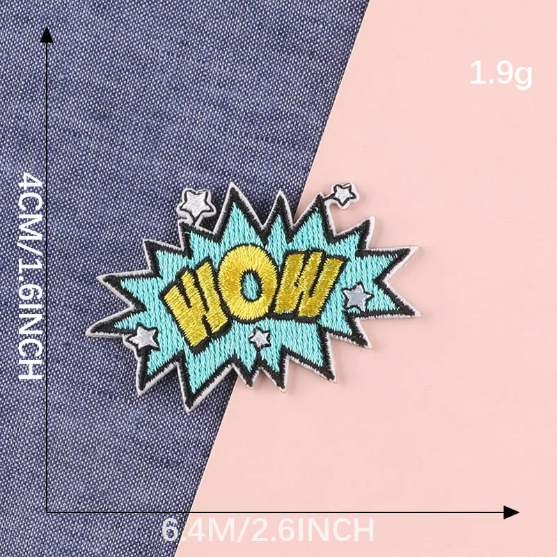 Toppa ricamata con scritte con supporto autoadesivo e termoadesivo per accessori di abbigliamento, emblema distintivo e decorazione fai da te