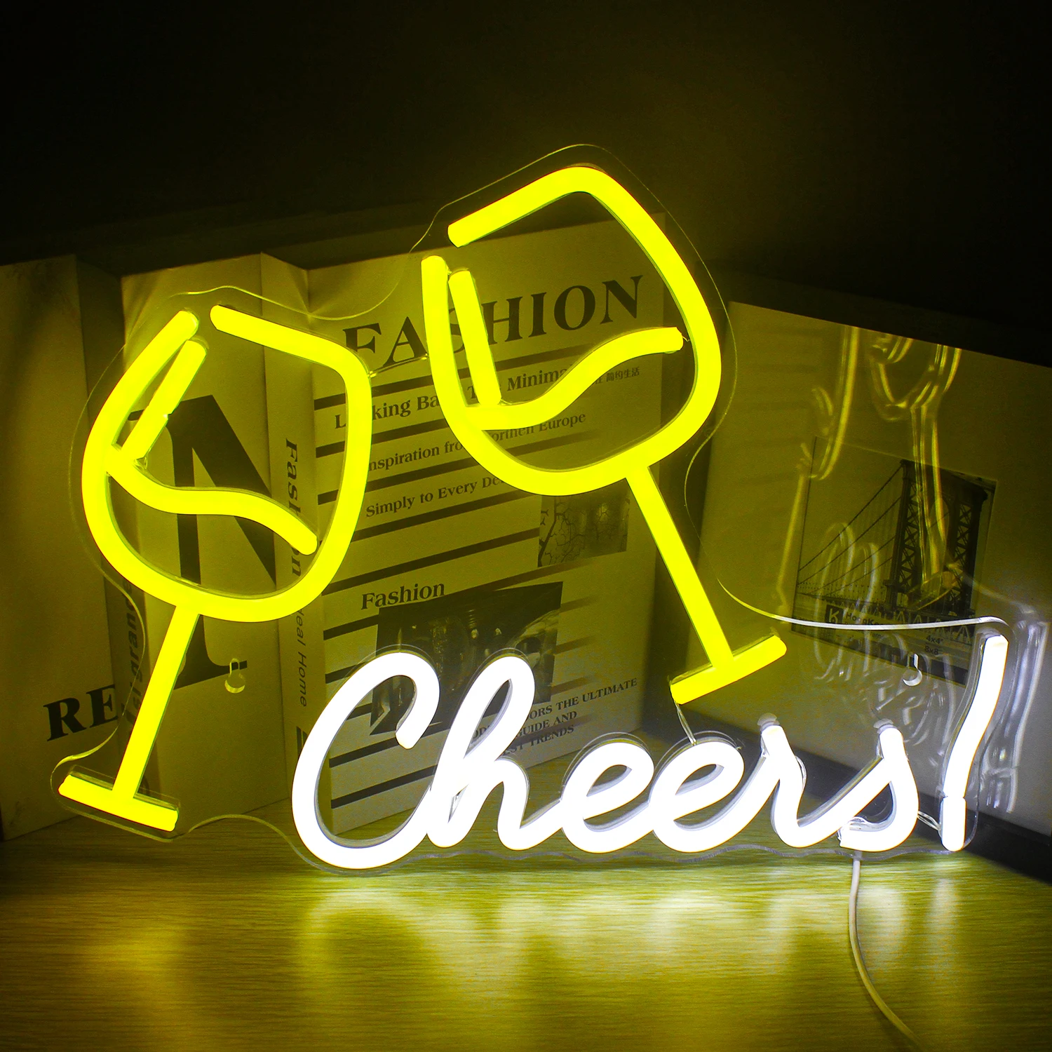 

Wanxing Cheers Neon Sign LED Light USB Powered Acrylic Bar Wedding Club Party Office Children Room Bedroom Wall Decor Lamp Gift
