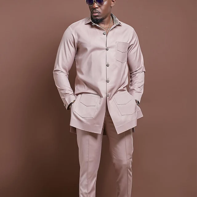 Seyi Long Sleeve Button Down Dashiki Outfit - Image 3