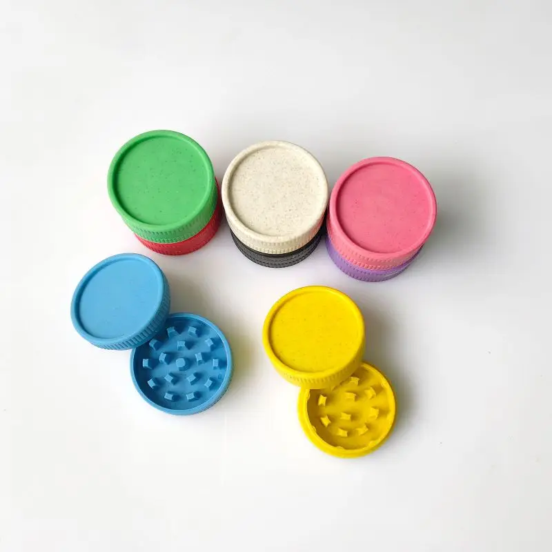 Herb Grinder 55mm Grinder 2 Layer Plastic Tobacco Accessories Herbal Cigarette Crusher Display Box Cutter Mill for Smoking