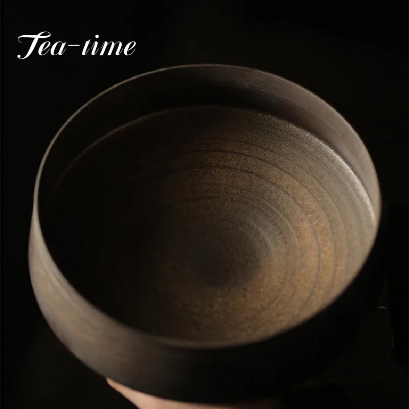 Handmade Iron Glaze Ceramic Tea Wash Bowl Washing Cup Bowl Water Storage Tea Cup Container Chinese Jianshui Ceremony