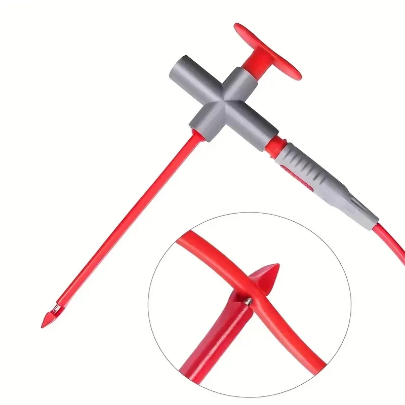 Cleqee P5010 2 Stück isolierte Prüfhakenklemmen, zerstörungsfreie Piercing-Sonde mit eingebauter Feder, kompatibel mit 4-mm-Bananenstecker – Detail 7